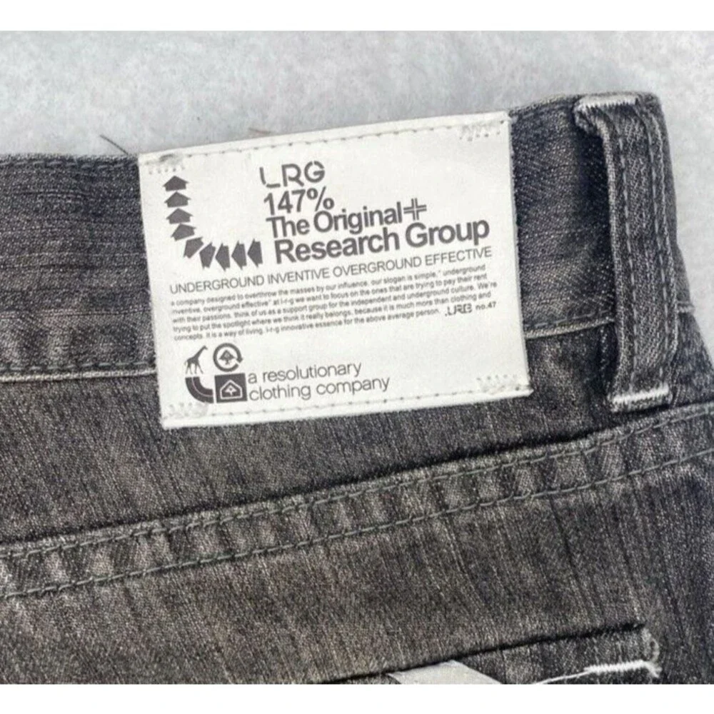 LRG Lifted Research Group Men's 38x34 Black Jeans VTG Y2K Skate Baggy Straight